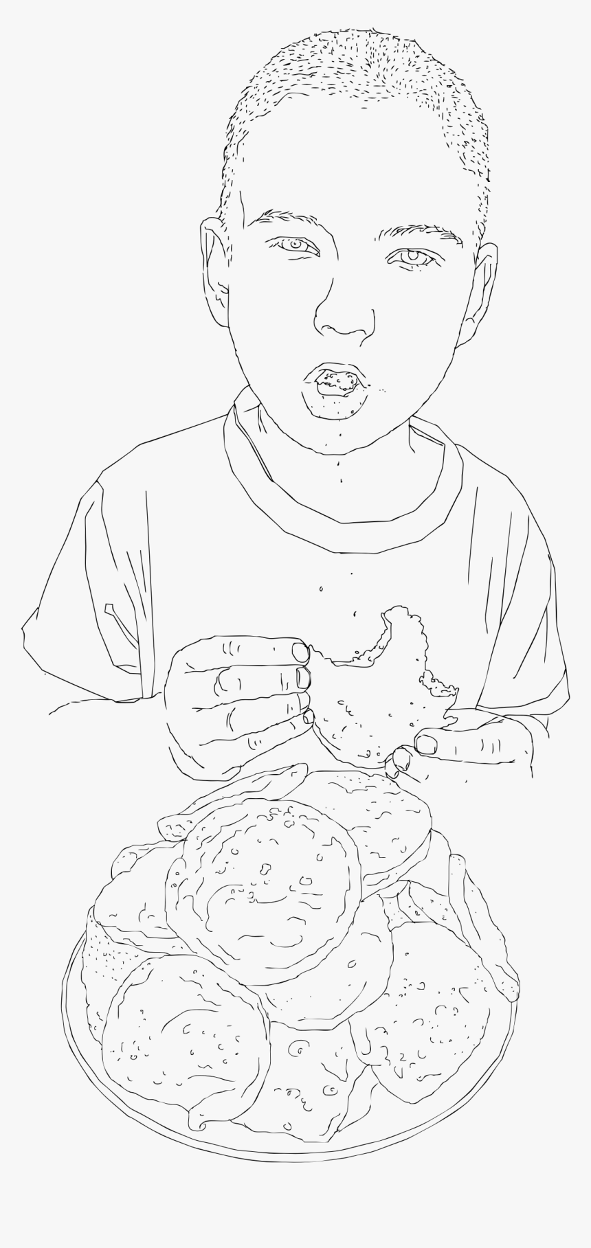 Okko Eating Thursdays Blood Pancakes Of Kemi Clip Arts - Line Art, HD Png Download