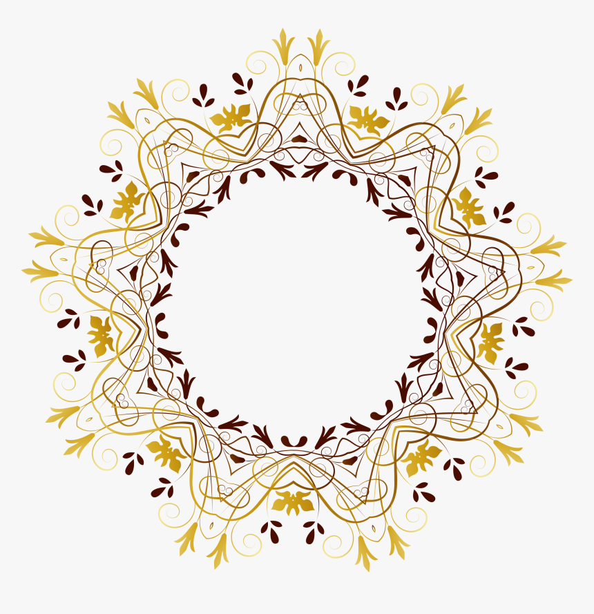 Flourishy Floral Design 15 Clip Arts - Ethnic Frame Design Png, Transparent Png