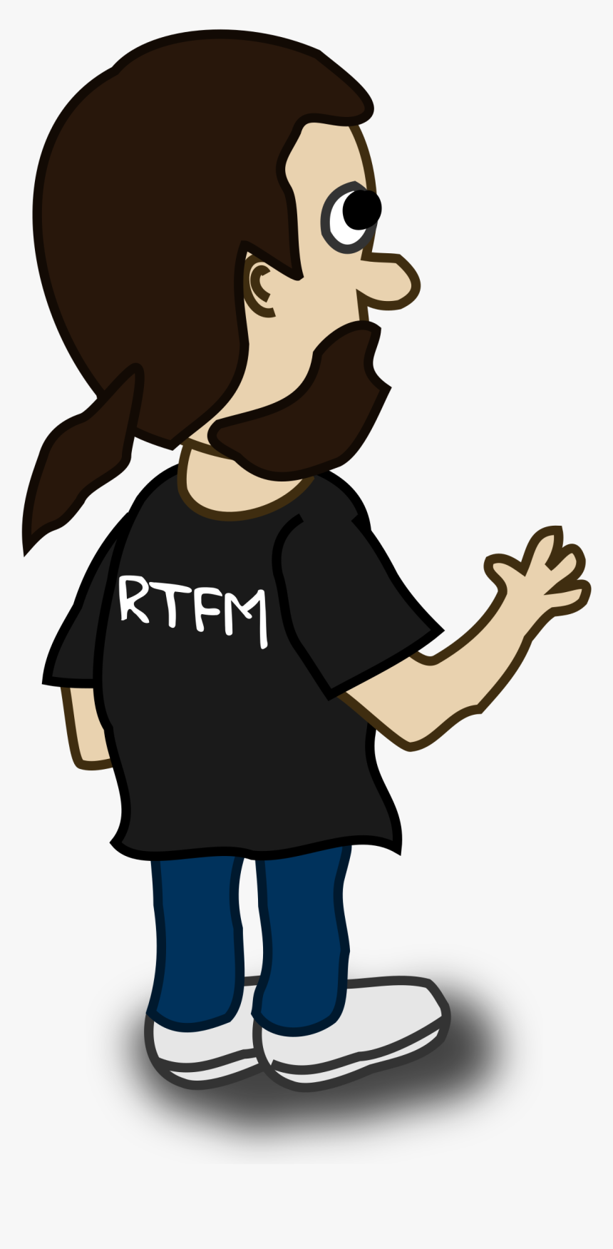 Cartoon Pictures Of Comic Characters Looking Away - Bearded Guy Clipart, HD Png Download