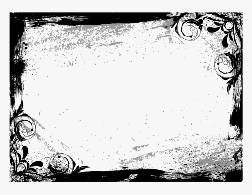 Grunge, Flowers, Corner, Frame, Black, Transparent - Motivational Status Picture Download, HD Png Download