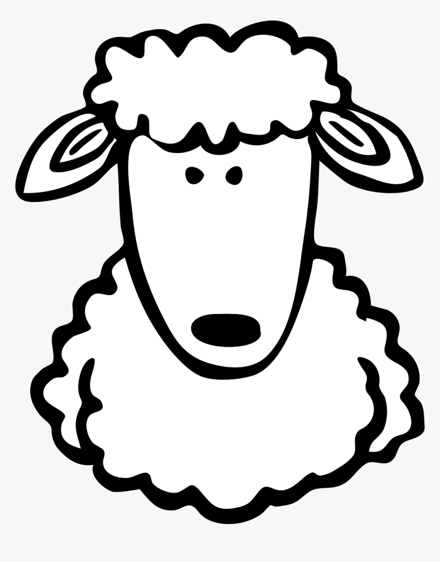 Sheep Face Clipart Black And White, HD Png Download