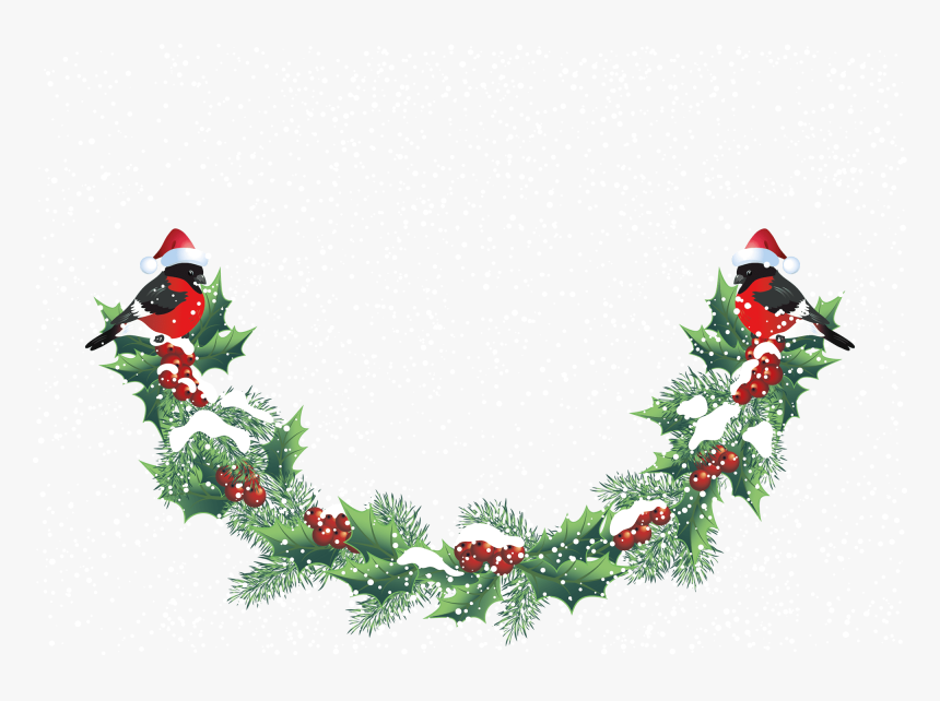 Free Pine And Holly Garland Clipart, HD Png Download