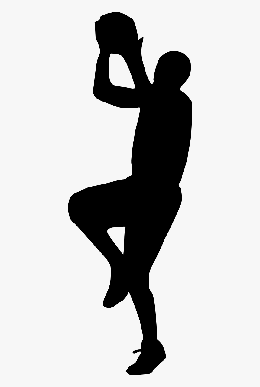 Basketball Player Silhouette - Grey Silhouette Basketball Player Transparent, HD Png Download