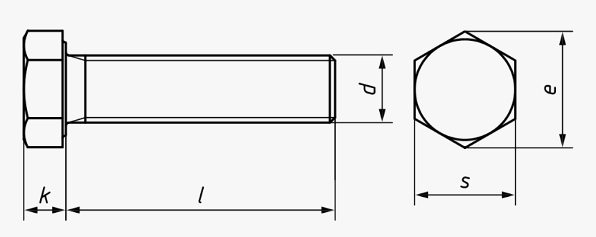 Iso 4017 Hexagon Head Screws Basic Dimensions Image - Csavar Szabvány, HD Png Download