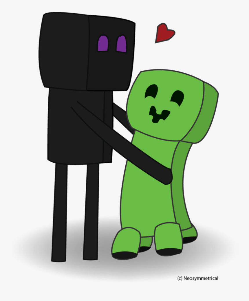 Creepers Just Wanna Have Hugs By Xxnerukaxx - Enderman And Creeper Hugging, HD Png Download