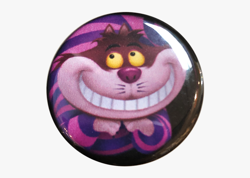 Cheshire Cat Button - Stregatto Alice Nel Paese Delle Meraviglie, HD Png Download