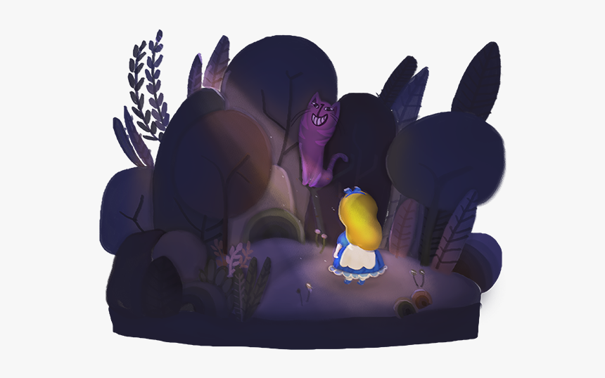 Alice Meets The Cheshire Cat Storytelling Painting - Mouse, HD Png Download