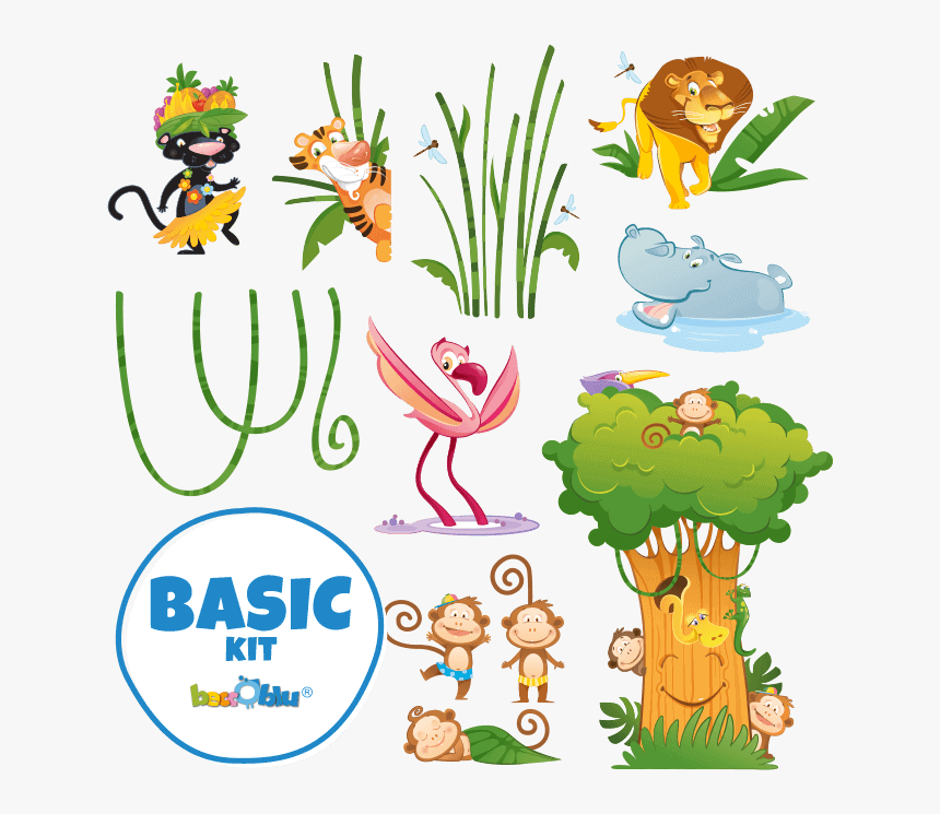 Wall Stickers For Kids Basik Kitthe Great Jungle - Tree Kids Png, Transparent Png