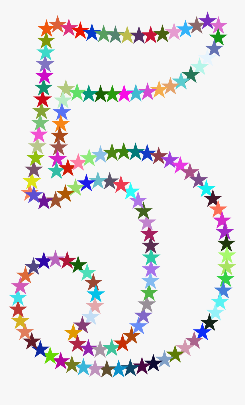 This Free Icons Png Design Of Five Stars , Png Download - Rainbow Star Number Clipart, Transparent Png