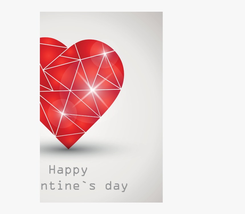 Heart Geometric Shape Vector Valentine Background - Valentines Day Geometric Shapes, HD Png Download