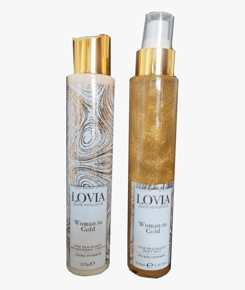 Kit Crema Y Splash Shimmer Lovia Destellos Dorados - Perfume, HD Png Download
