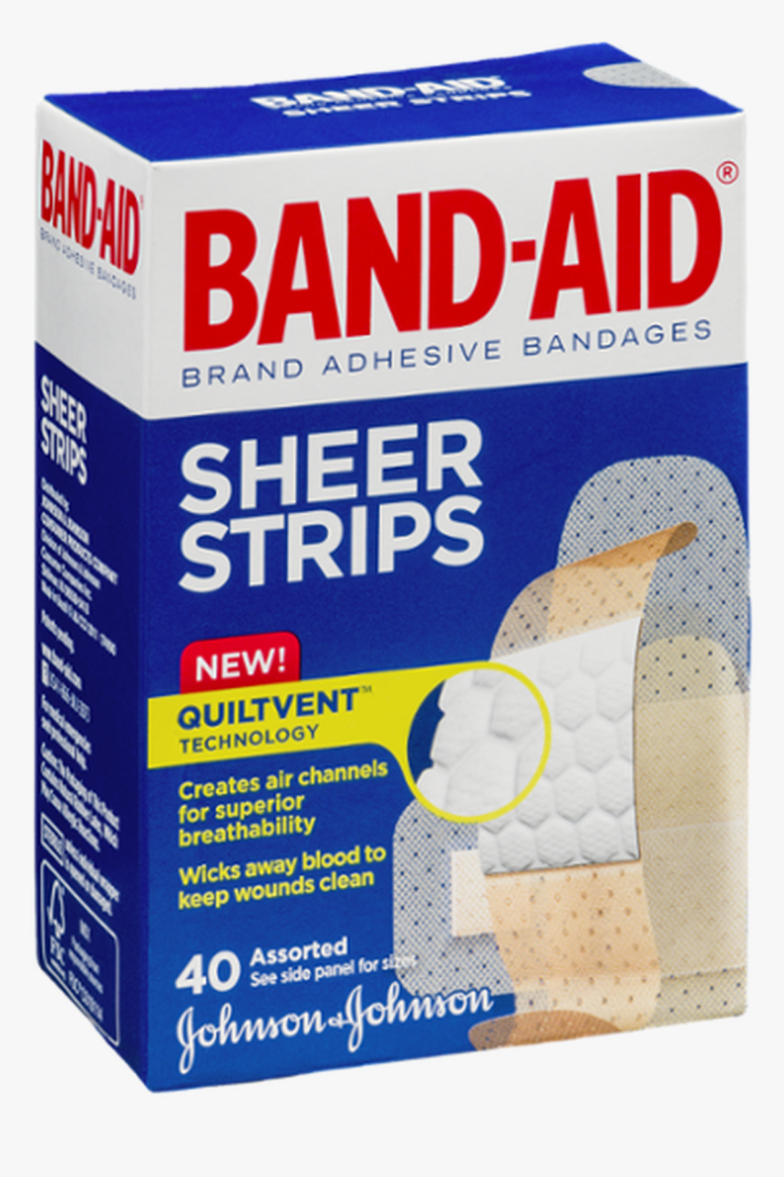 Band Aid Sheer Strips 40 Count, Assorted Sizes, HD Png Download