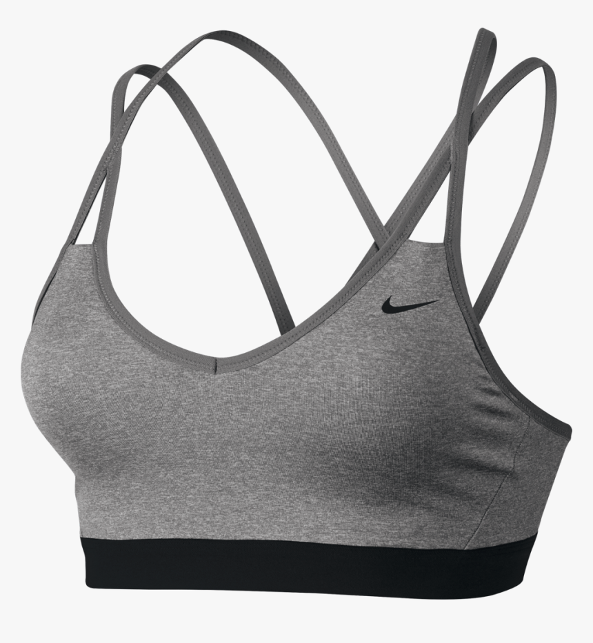 Grey And Black Nike Sports Bra , Png Download - Top Nike Pro Indy Strappy Bra, Transparent Png
