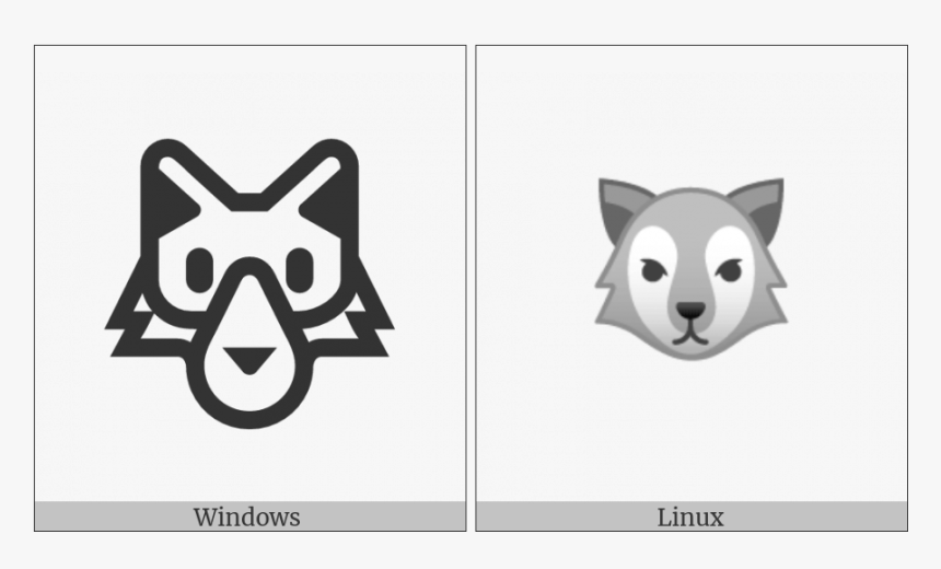Wolf Face On Various Operating Systems - Cartoon, HD Png Download