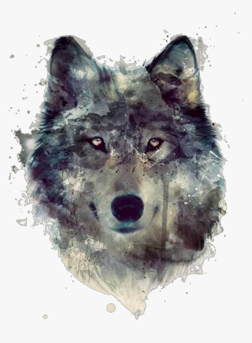 Ftestickers Watercolor Illustration Wolf Wolf Painting Hd Png Download Transparent Png Image Pngitem
