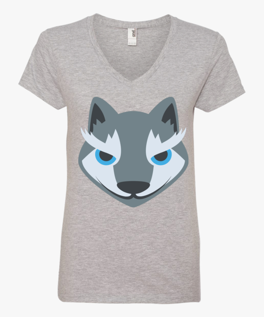 Wolf Face Emoji Ladies - Fan Shirts For Volleyball, HD Png Download