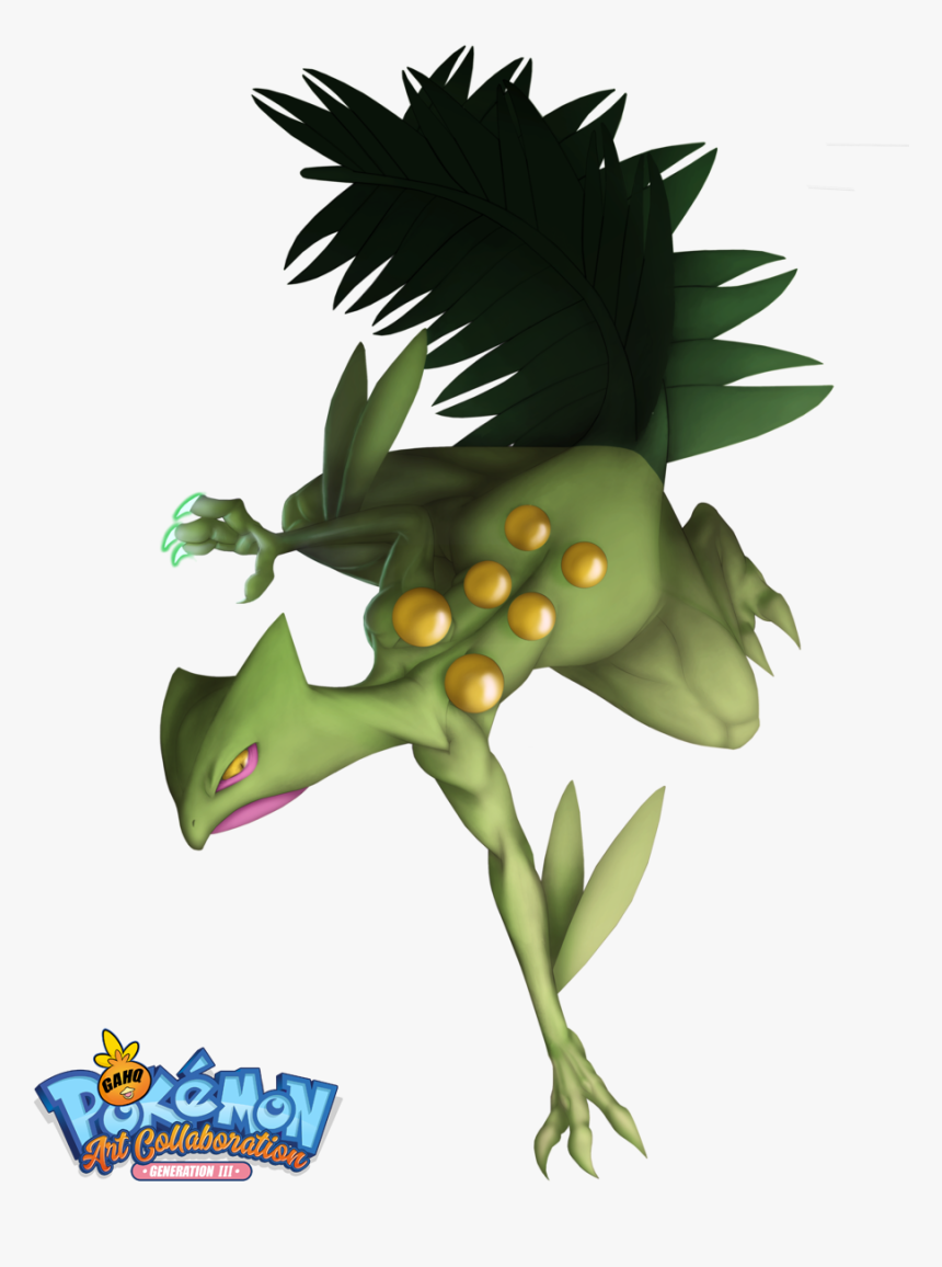 Sceptile Using Dragon Claw By 13alrog - Illustration, HD Png Download