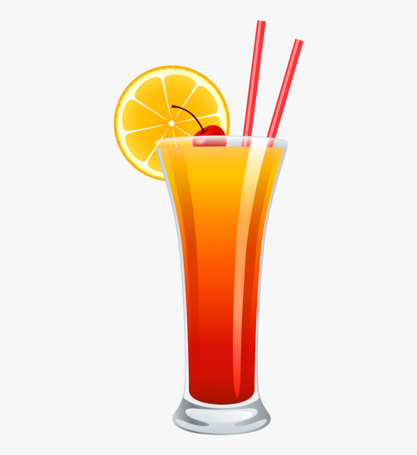 Cocktail Tequila Sunrise Png Clipart - Tequila Sunrise Cocktail Clipart, Transparent Png