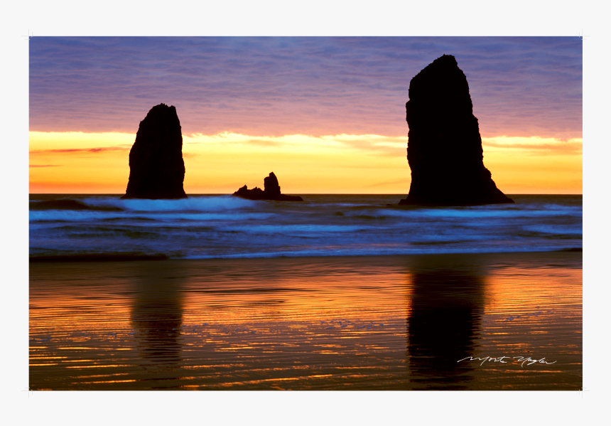 Haystack Rock Beach Shore Sunrise Sunset - Sunset, HD Png Download