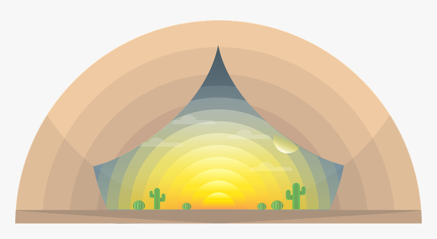 Sunrise, Sun, Sunset, Nature, Sand, Desert, Cactus - Circle, HD Png Download