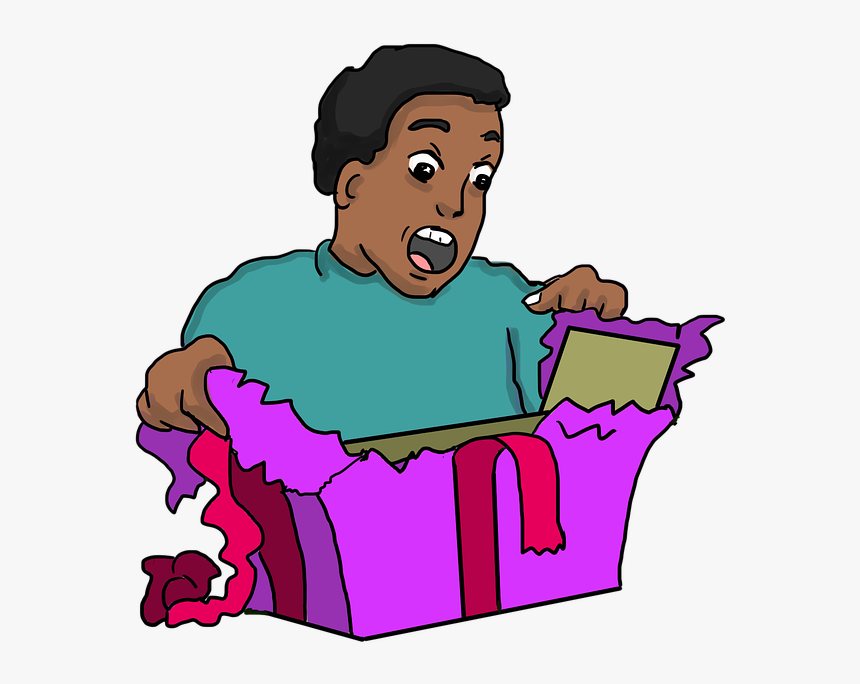 Surprised Face, Surprised, Surprise, Present, Gift - Bild Nachdenklich Karikatur, HD Png Download