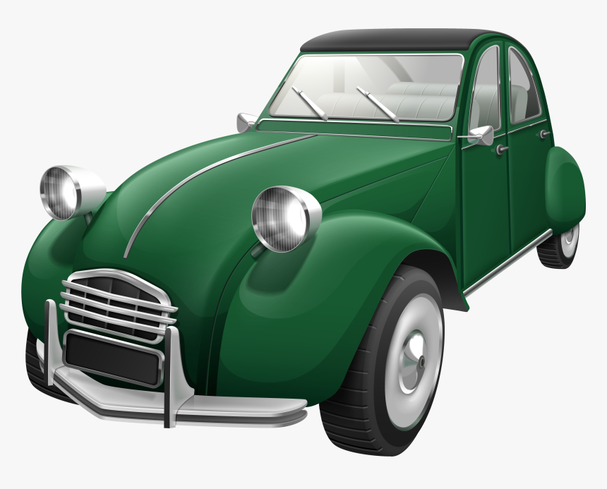 Green Retro Car Png Clip Art, Transparent Png