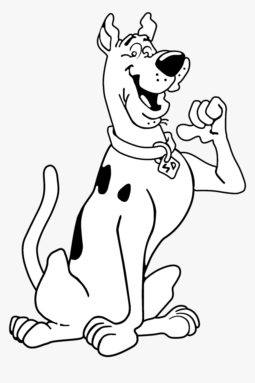 Transparent Art Supplies Clipart Black And White - Scooby Doo Png Black And White, Png Download