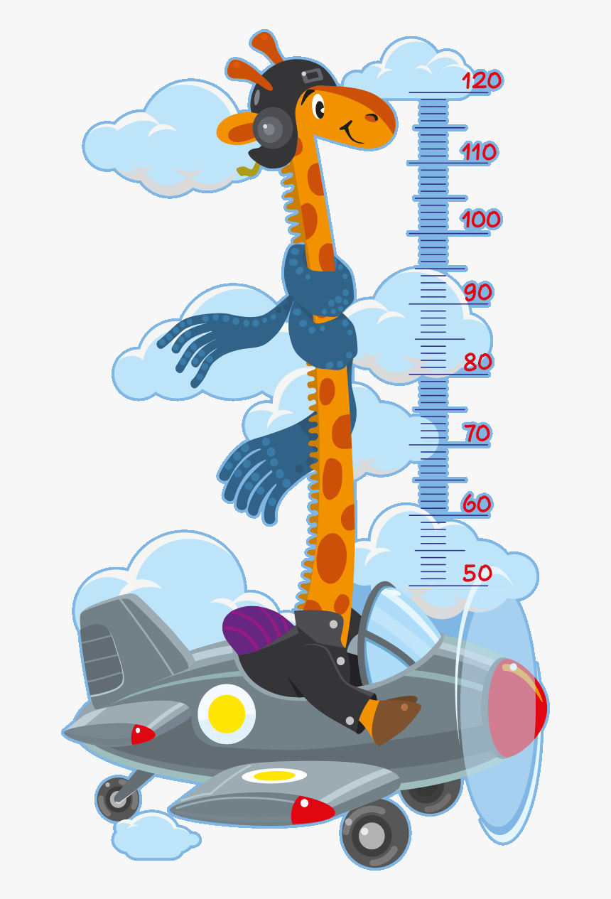 Sticker Toise Girafe Pilote D Avion Ambiance Sticker - Plane Giraffe, HD Png Download