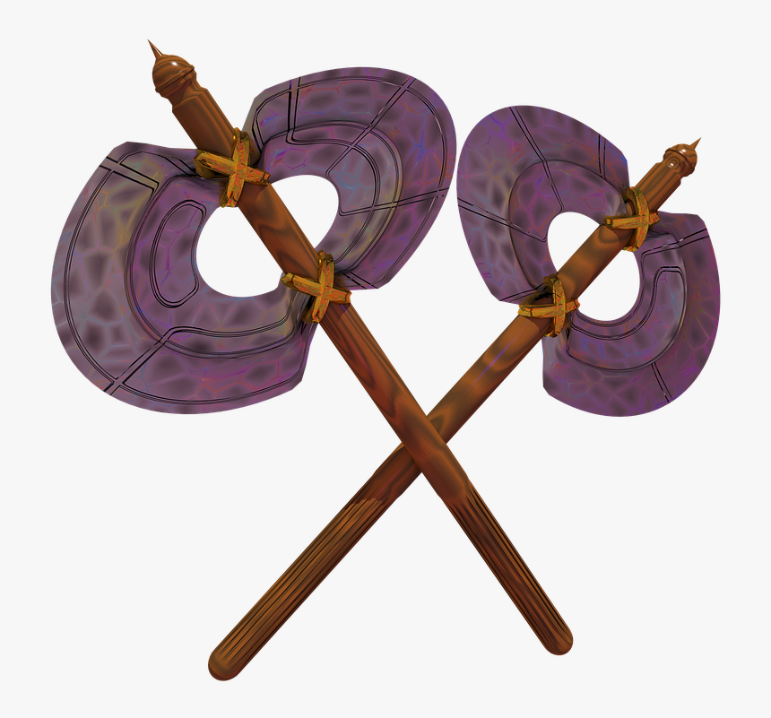 Metal, Axe, Weapon, Fantasy, War, Blade, Ax, Medieval - Wood, HD Png Download