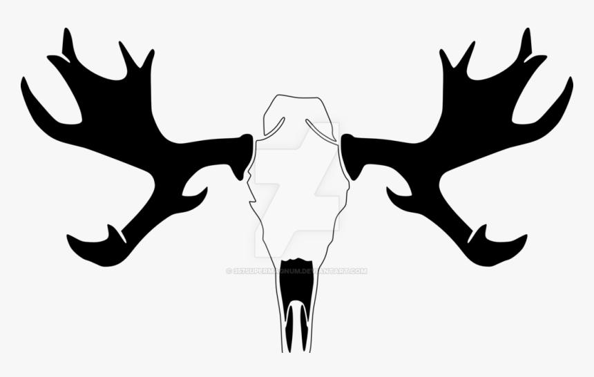 Transparent Antlers Png - Moose Skull Stencil, Png Download