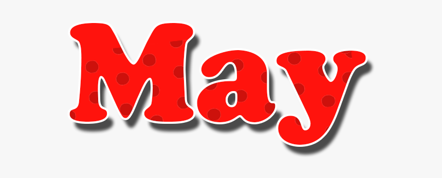 May Red Dots Name Design Png - May Png, Transparent Png
