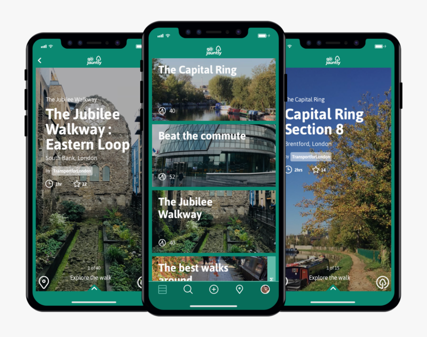 Go Jauntly Mobile Walking App, HD Png Download