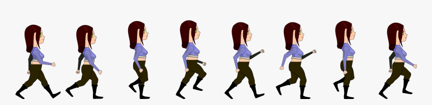 Walk - Woman Walking Png Cartoon, Transparent Png