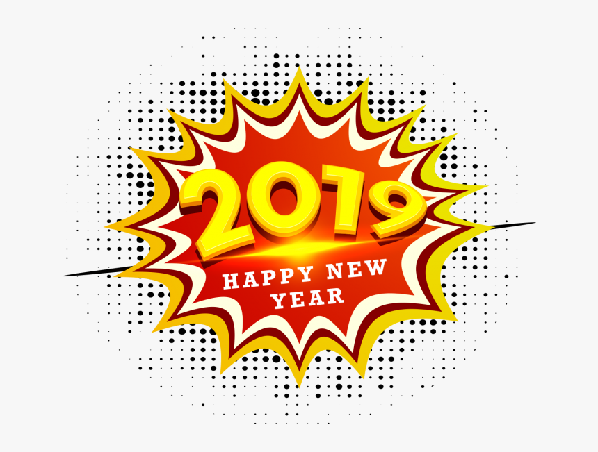 Comic Style 2019 New Year Png - Illustration, Transparent Png