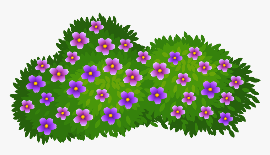 Flowering Shrubs Clipart - Flower Bush Clipart, HD Png Download