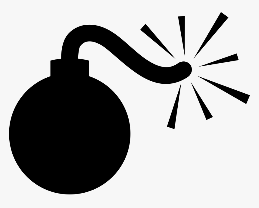 Nuclear Weapon Bomb Explosion Clip Art - Bomb Clipart Black And White, HD Png Download