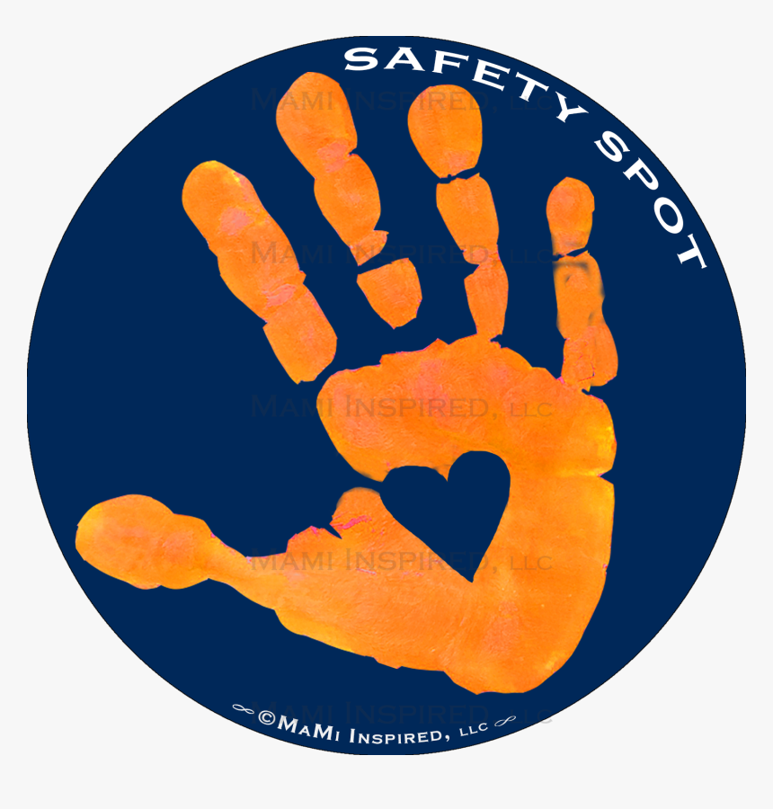 Safety Spot ™ Orange Kids Hand Car Magnet Handprint - Parking Lot, HD Png Download