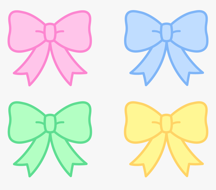 Cute Pastel Holiday Bows - Cute Bow Clip Art, HD Png Download