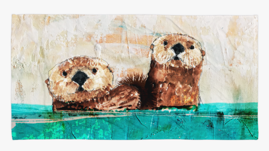 Sea Otters Towel Mockup Flat Flat White, HD Png Download