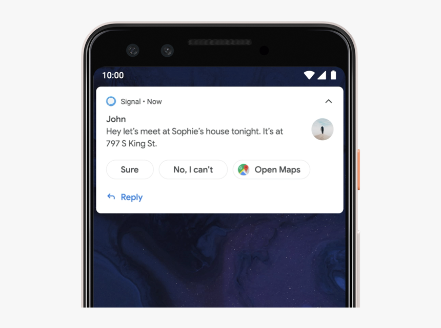 Android Q Smart Reply, HD Png Download