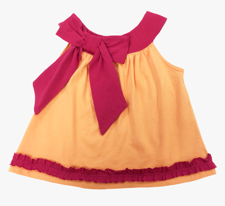 Orange Tank Pink Bow - Ruffle, HD Png Download