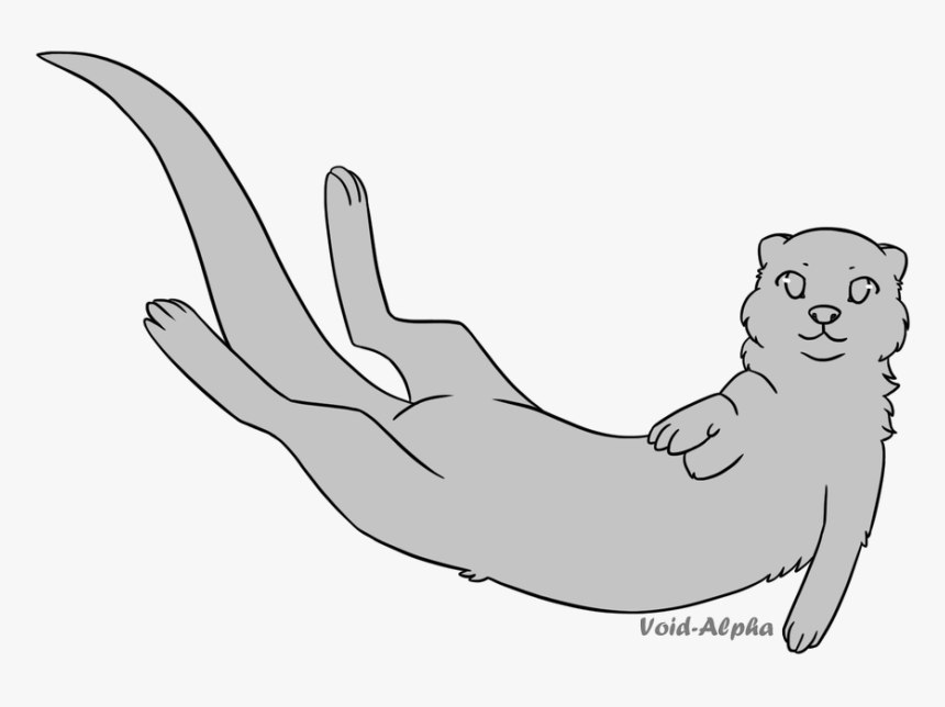 Otter Lineart Black And White - Otter Lineart, HD Png Download