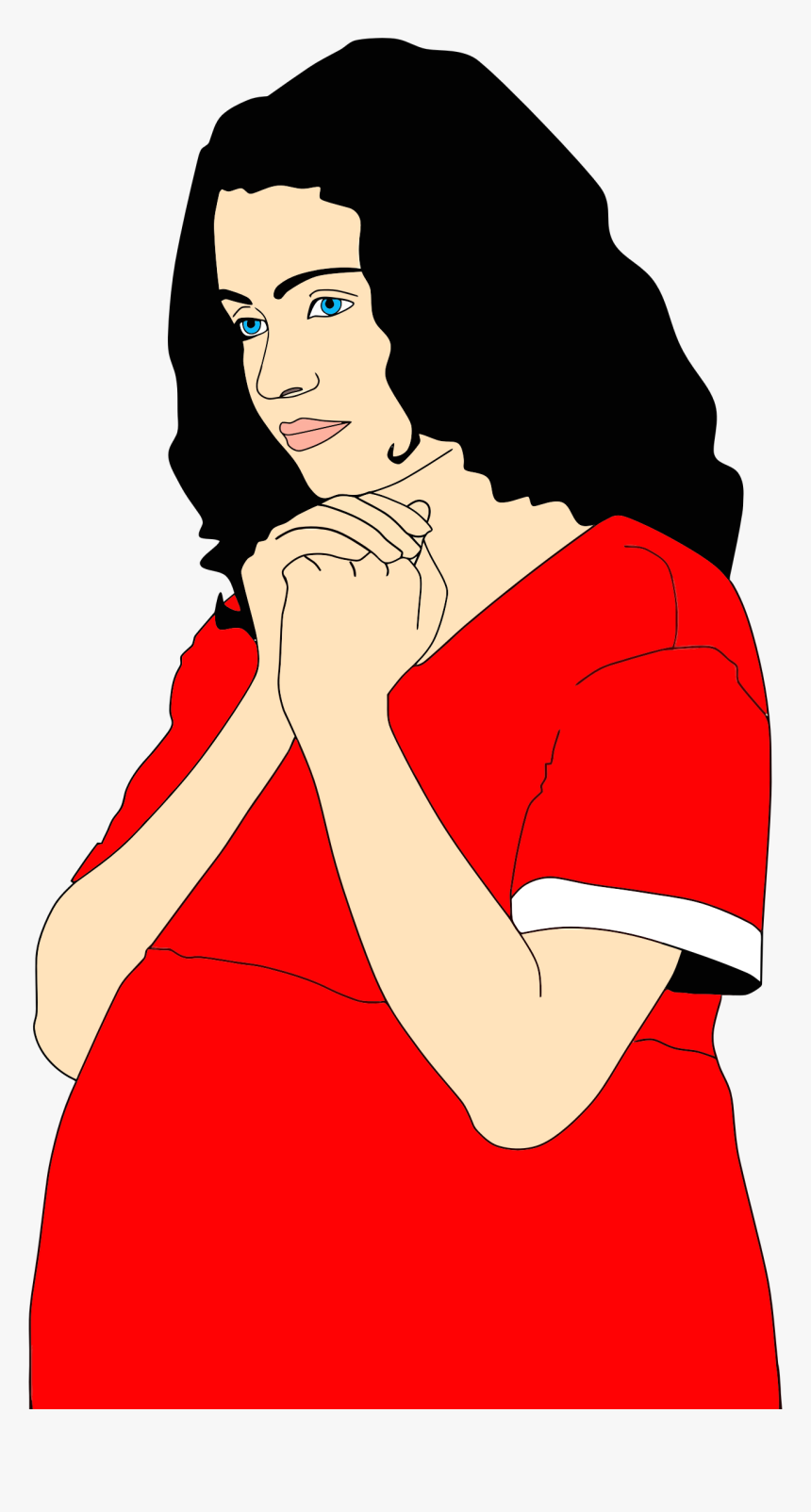 Pregnant Woman Praying Clip Arts - Management Of Danger Signs In Pregnancy, HD Png Download