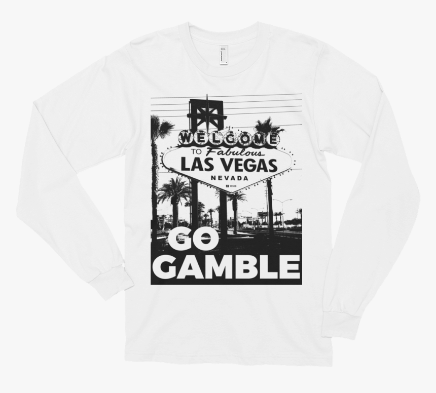 White Go Gamble B&w Ink Las Vegas Sign Long Sleeve - Marimba, HD Png Download