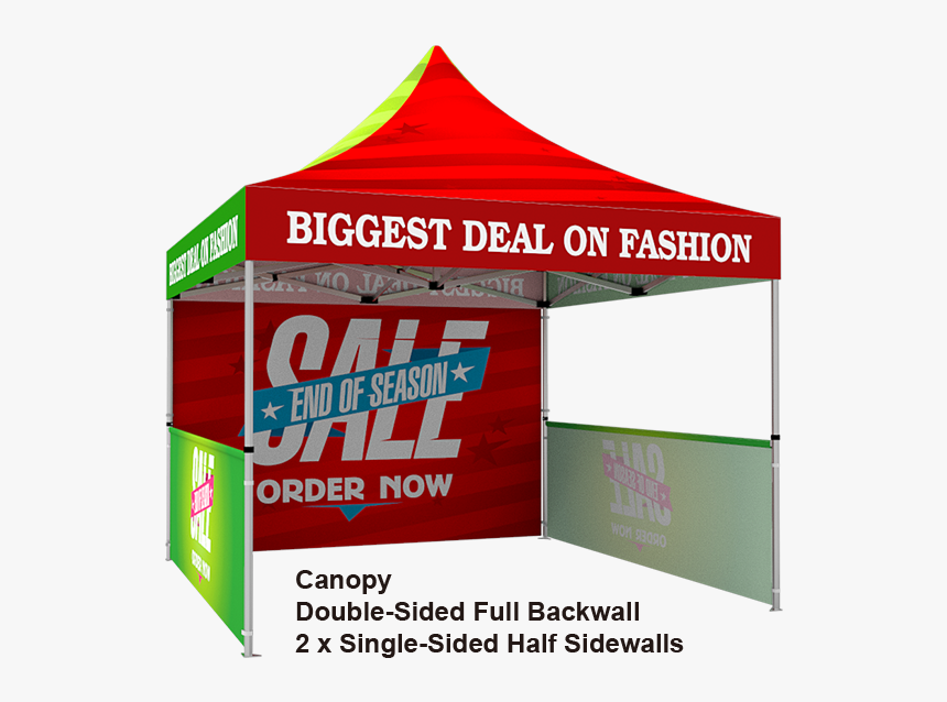 Custom Pop Up Canopy Tent & Double Sided Full Backwall - Canopy, HD Png Download