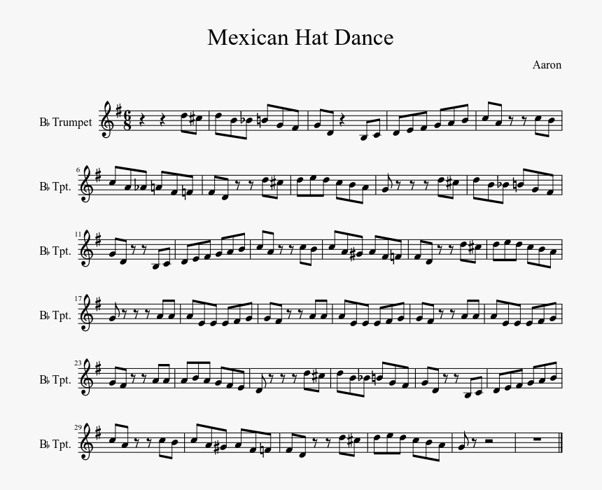 Mexican Hat Dance Sheet Music, HD Png Download