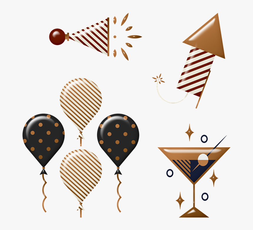 Masquerade Party, Mask, Balloons, Horn, Drink, HD Png Download