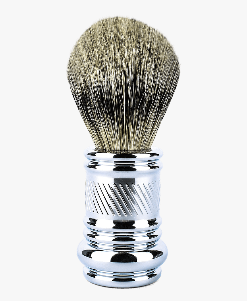 Merkur Chrome Plated Silvertip Badger Brush Barber - Shave Brush, HD Png Download