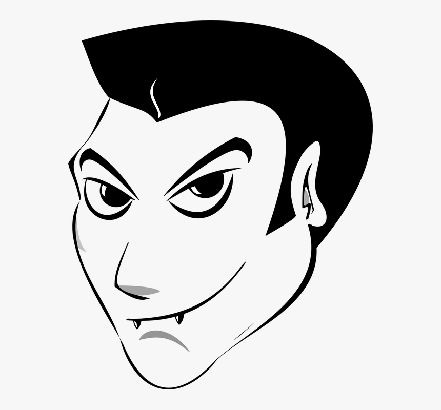 Man, Vampire, Face, Cartoon, Fangs, Character, Dracula - Vampire Clip Art, HD Png Download