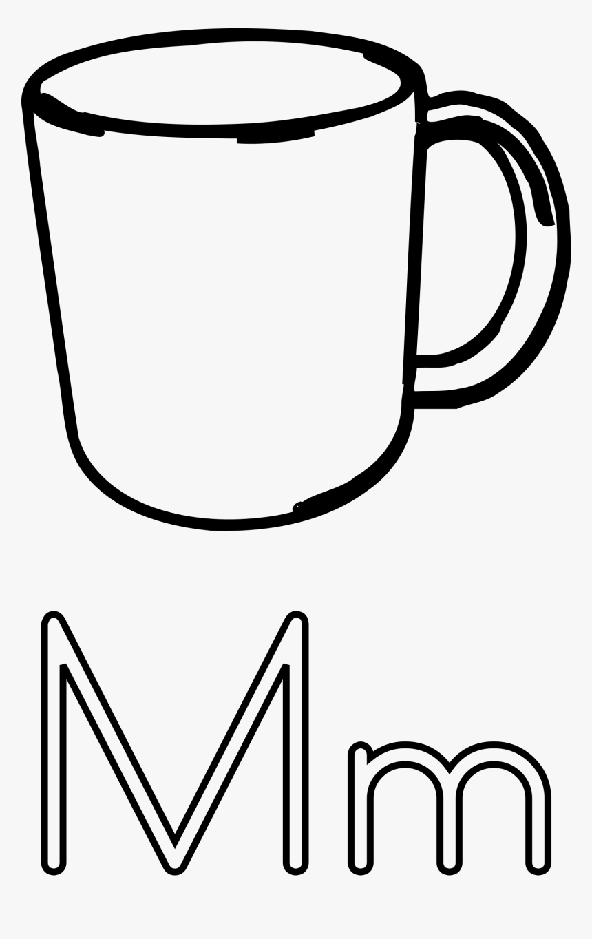 M Is For Mug Clip Arts - Clip Art Of Mug Black And White, HD Png Download